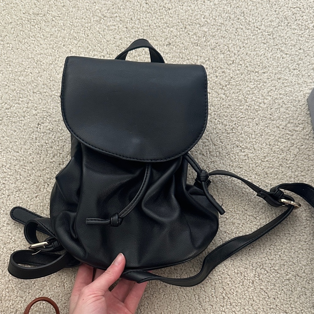 Black Leather Backpack